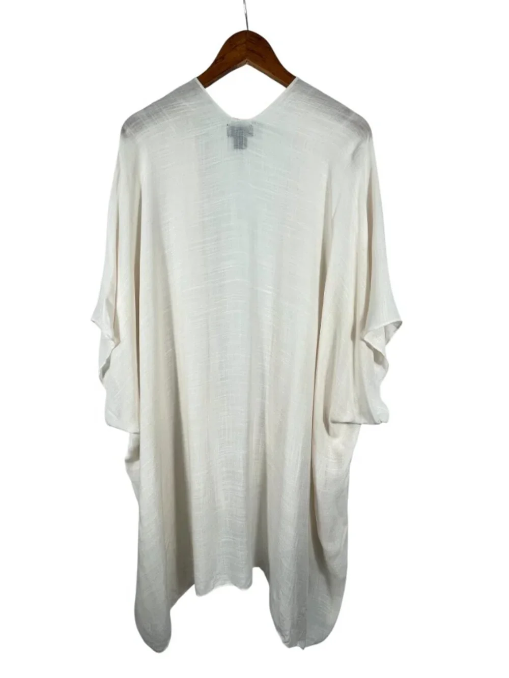 Rachel Roy Ivory Open Front Viscose Kimono Ruana Drape Cardigan OS